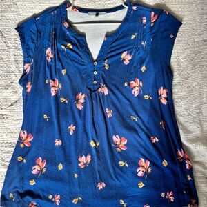 Daniel Rainn Blue Floral Women's Blouse